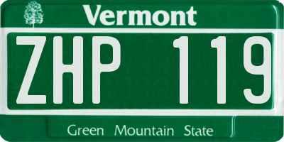 VT license plate ZHP119