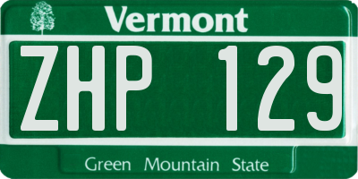 VT license plate ZHP129