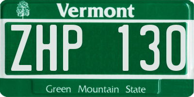 VT license plate ZHP130
