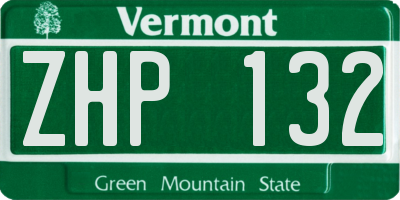 VT license plate ZHP132