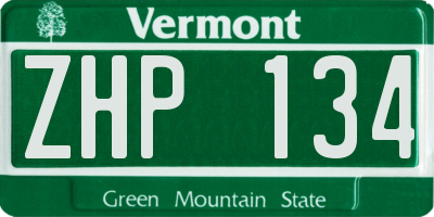 VT license plate ZHP134