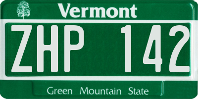 VT license plate ZHP142