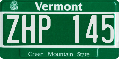 VT license plate ZHP145