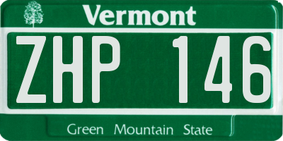 VT license plate ZHP146