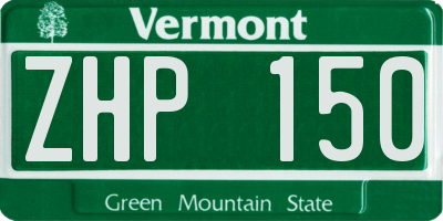 VT license plate ZHP150