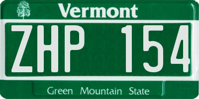 VT license plate ZHP154