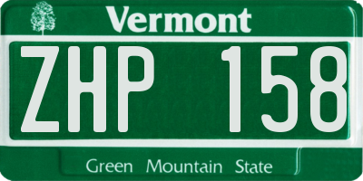 VT license plate ZHP158