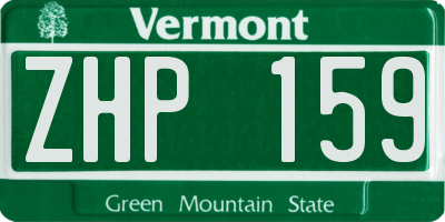 VT license plate ZHP159