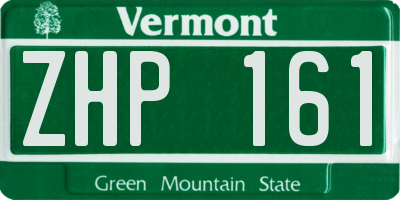 VT license plate ZHP161