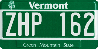 VT license plate ZHP162