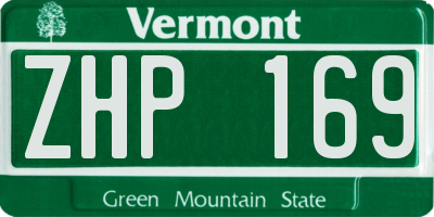 VT license plate ZHP169