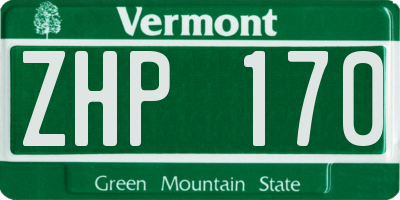 VT license plate ZHP170