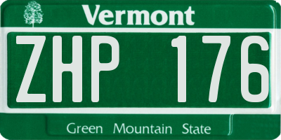 VT license plate ZHP176