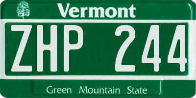 VT license plate ZHP244
