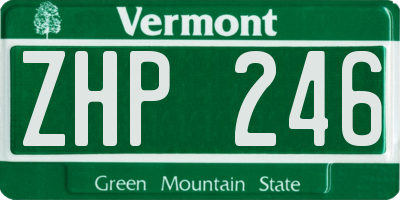 VT license plate ZHP246