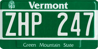 VT license plate ZHP247