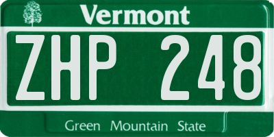 VT license plate ZHP248
