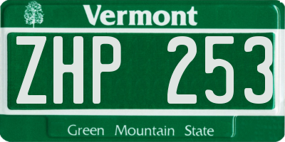 VT license plate ZHP253