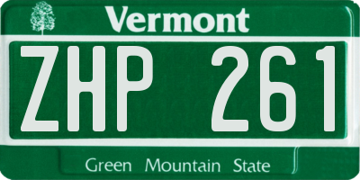 VT license plate ZHP261