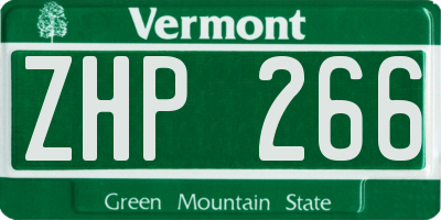 VT license plate ZHP266