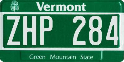 VT license plate ZHP284