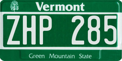 VT license plate ZHP285