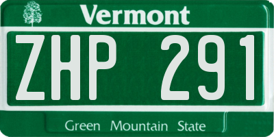 VT license plate ZHP291