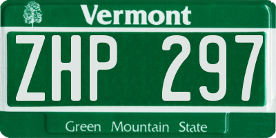 VT license plate ZHP297