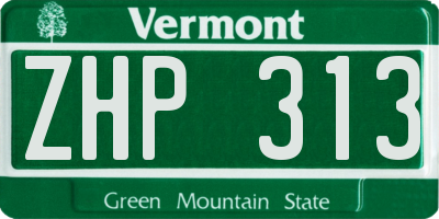 VT license plate ZHP313