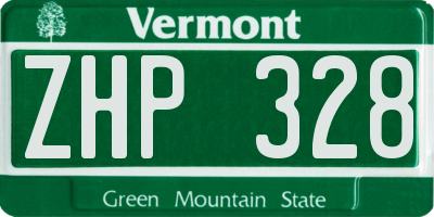 VT license plate ZHP328
