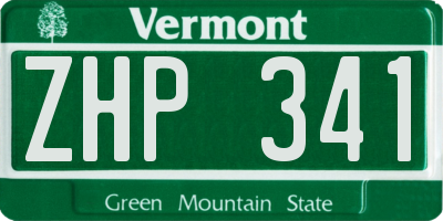 VT license plate ZHP341