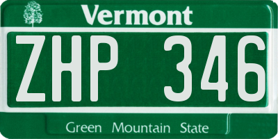 VT license plate ZHP346