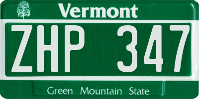 VT license plate ZHP347