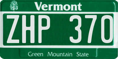VT license plate ZHP370
