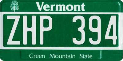 VT license plate ZHP394