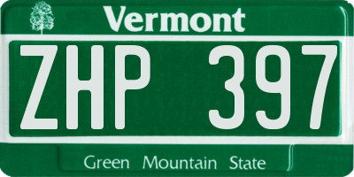 VT license plate ZHP397