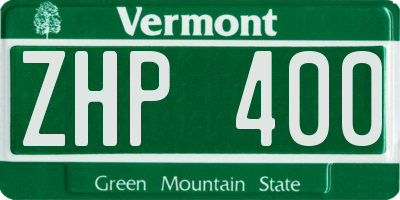 VT license plate ZHP400