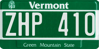 VT license plate ZHP410