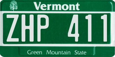 VT license plate ZHP411
