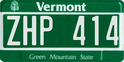VT license plate ZHP414