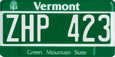 VT license plate ZHP423