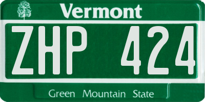 VT license plate ZHP424
