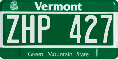 VT license plate ZHP427