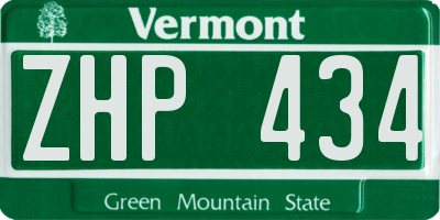 VT license plate ZHP434