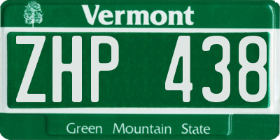 VT license plate ZHP438