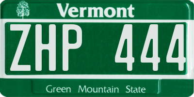 VT license plate ZHP444