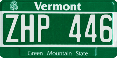 VT license plate ZHP446