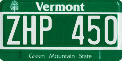 VT license plate ZHP450