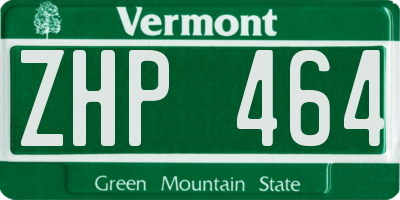 VT license plate ZHP464