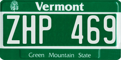 VT license plate ZHP469